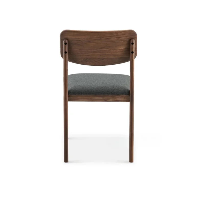 Back-View image of Aurelia Dining Chair and rounded backrest design