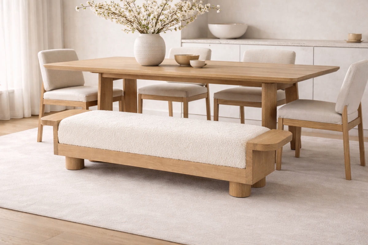 Caroline Wood Bench - AL HAYAT