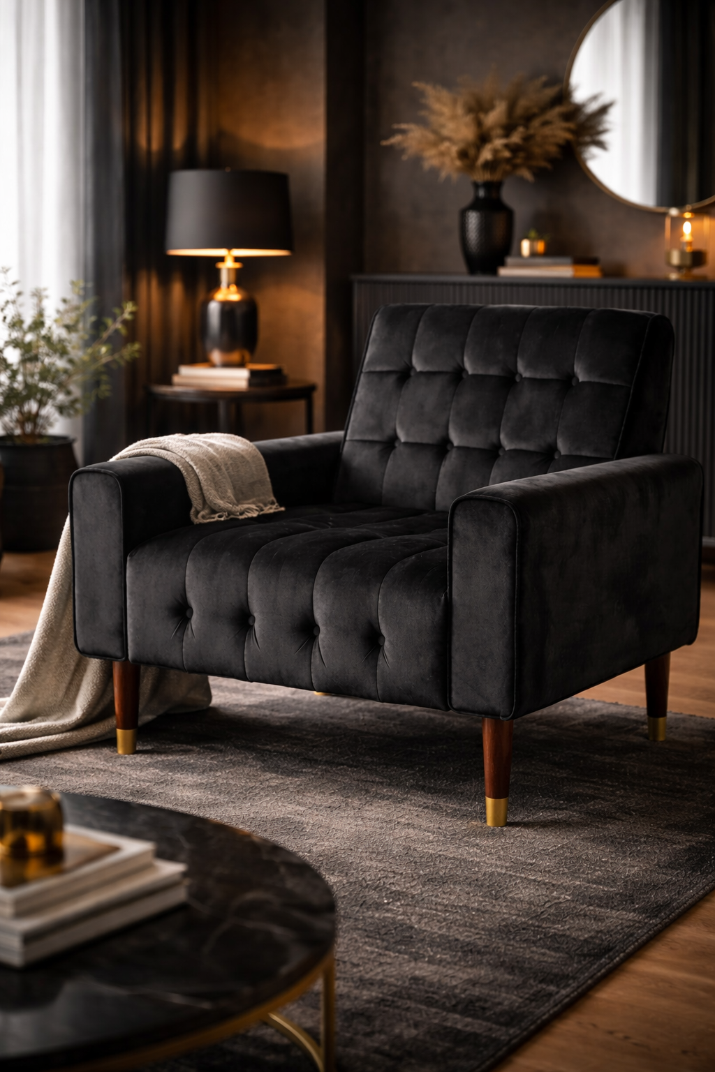 VelvetGlow Armchair