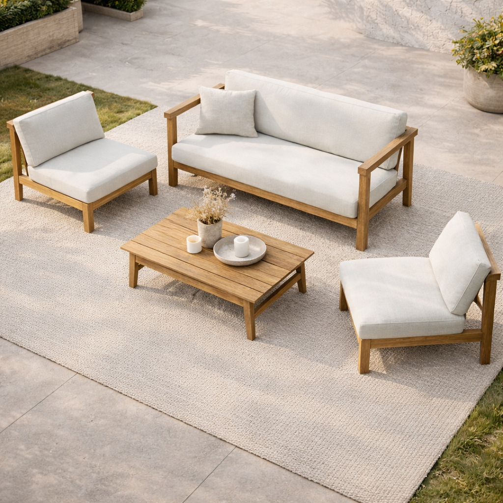 Veronica 4-Person Outdoor Seating | Teak Wood