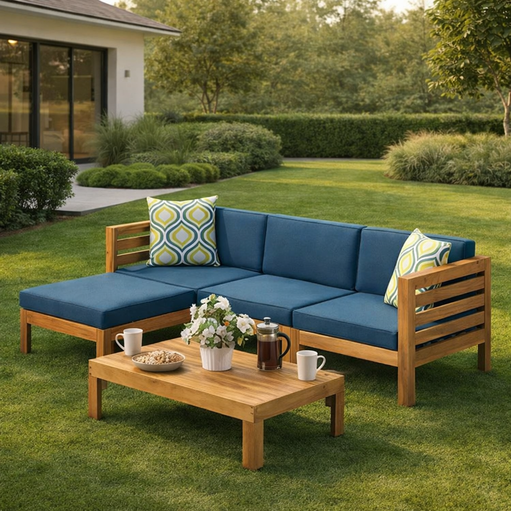 Breeze Haven 4-Person Outdoor Seating Set / Teak Wood