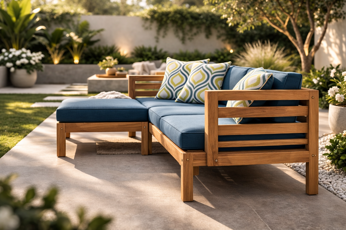 Breeze Haven 4-Person Outdoor Seating Set / Teak Wood
