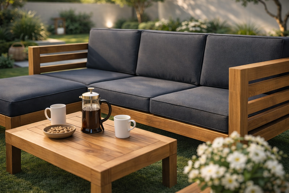 Breeze Haven 4-Person Outdoor Seating Set / Teak Wood
