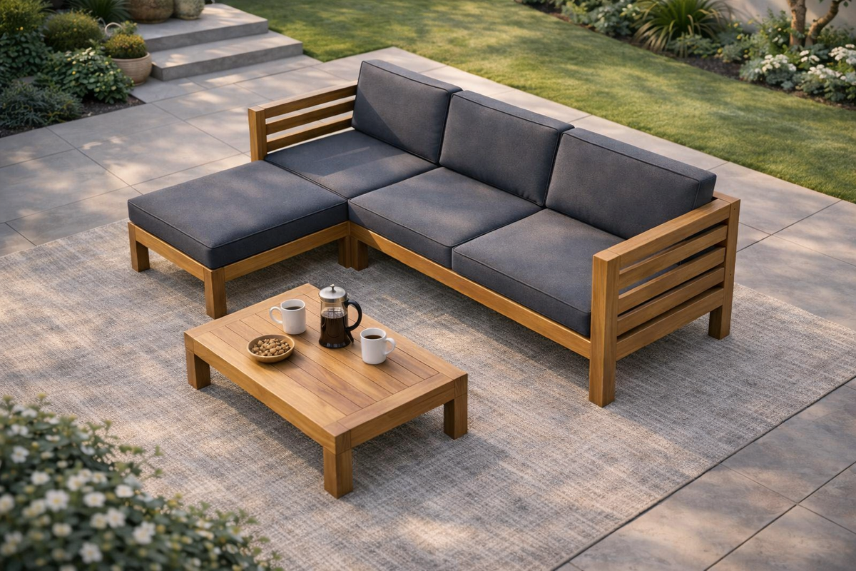 Breeze Haven 4-Person Outdoor Seating Set / Teak Wood