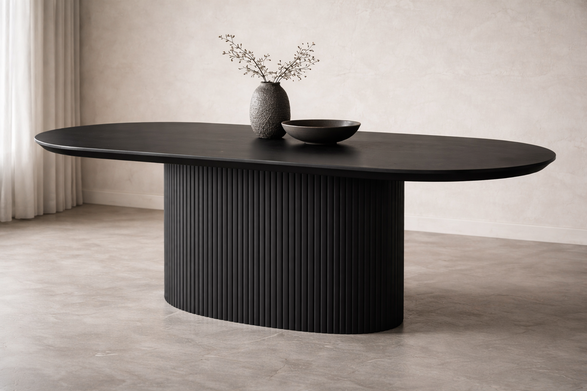 Asta Black Oval Dining Table