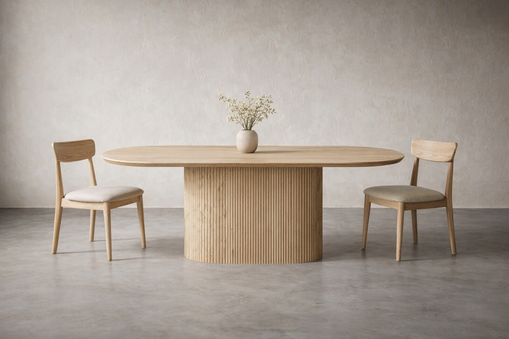 Asta Natural Oval Dining Table (5 Sizes)