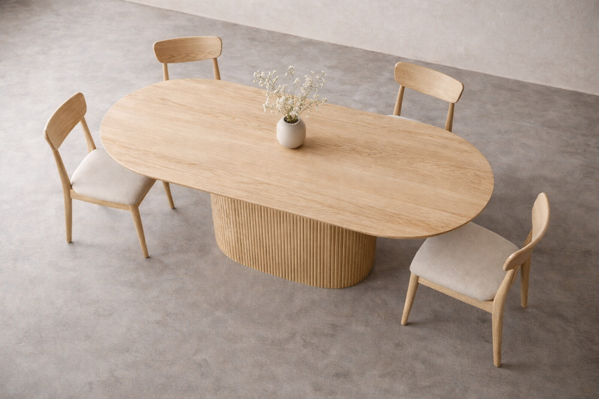 Asta Natural Oval Dining Table (5 Sizes)
