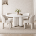 Finral Glossy Sculptural Round Dining Table