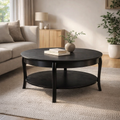 Coral D Black Round Coffee Table - al hayat