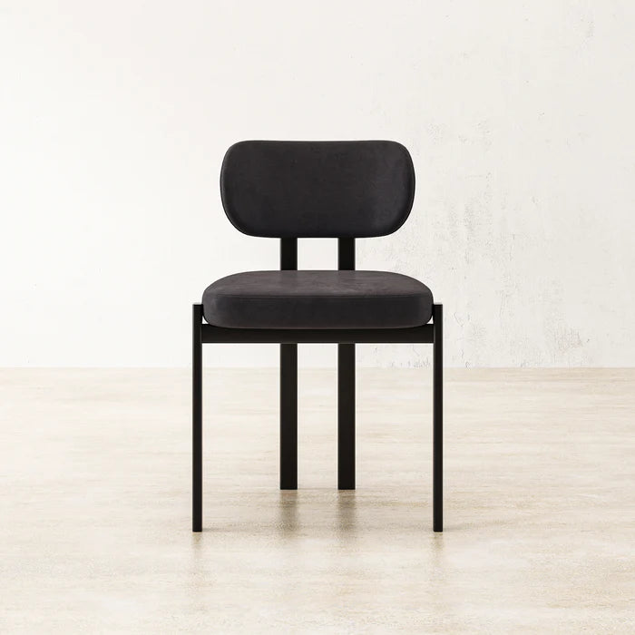 Top-down view of Coral Dining Chair revealing rounded seat cushion and supportive backrest