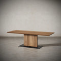 Angled view of Divine Dining Table highlighting its smooth wooden surface.