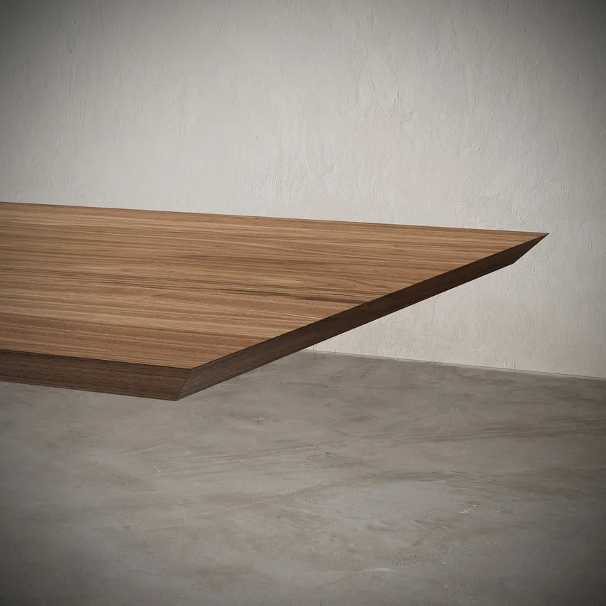 Detailed close-up of Divine Dining Table’s polished and clean edge finish