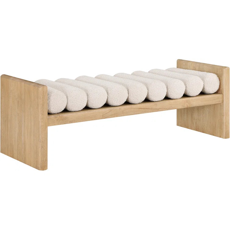 Wave 2.0 Boucle Fabric Wood Bench