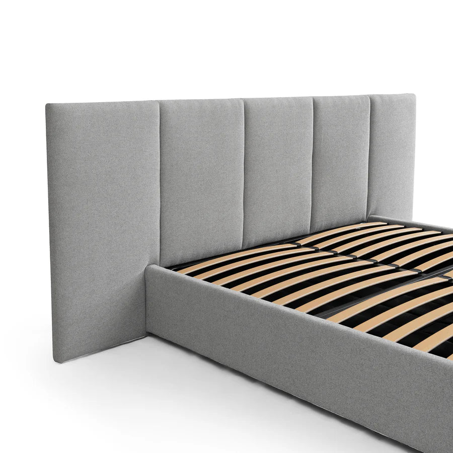 Side view of Elsa Bed Frame, plush side rails, and clean modern lines