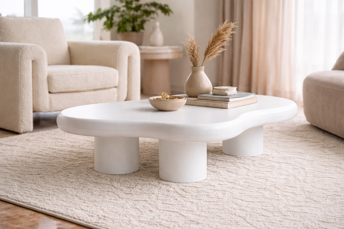 white coffee table
