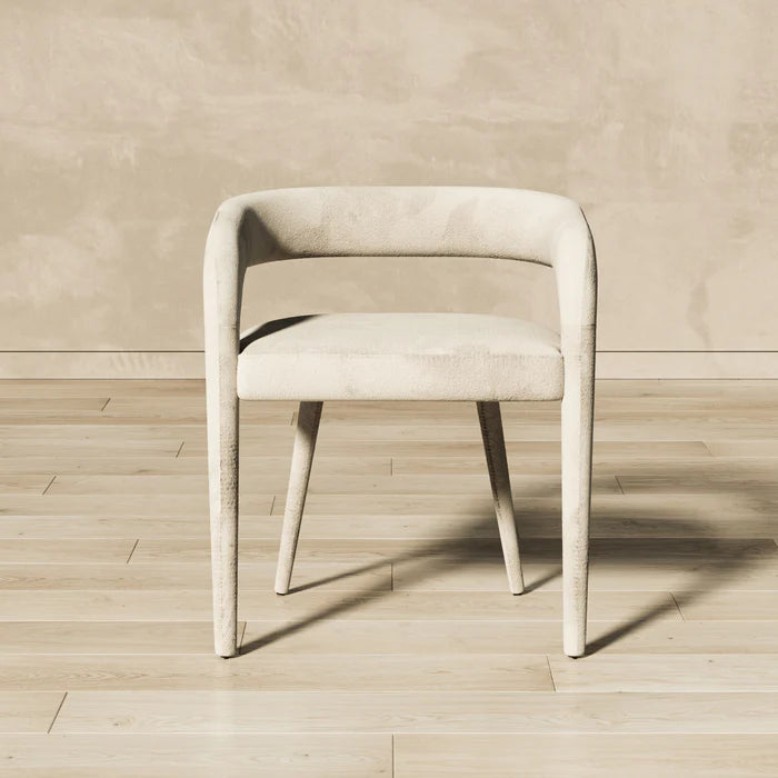 Straight-on image of Gladiator Dining Chair emphasizing modern silhouette and bold structure