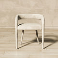 Straight-on image of Gladiator Dining Chair emphasizing modern silhouette and bold structure