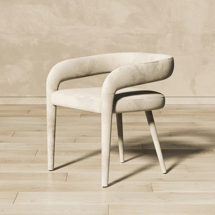 Side view of Gladiator Dining Chair with slender legs and ergonomically padded seat