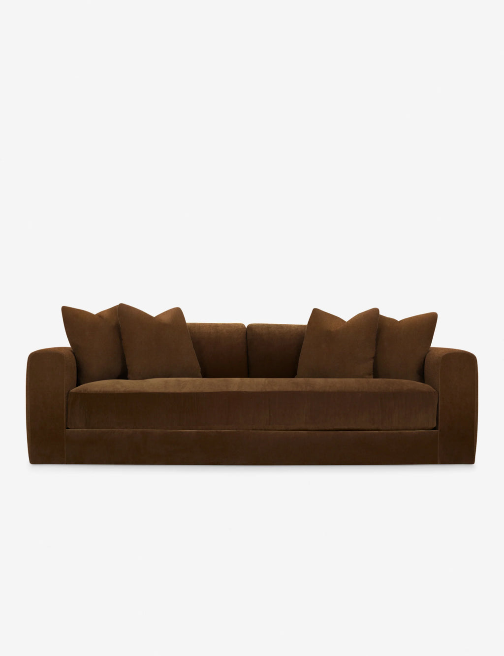 Front view of Gunhee Sofa with deep cushions and wide arms.