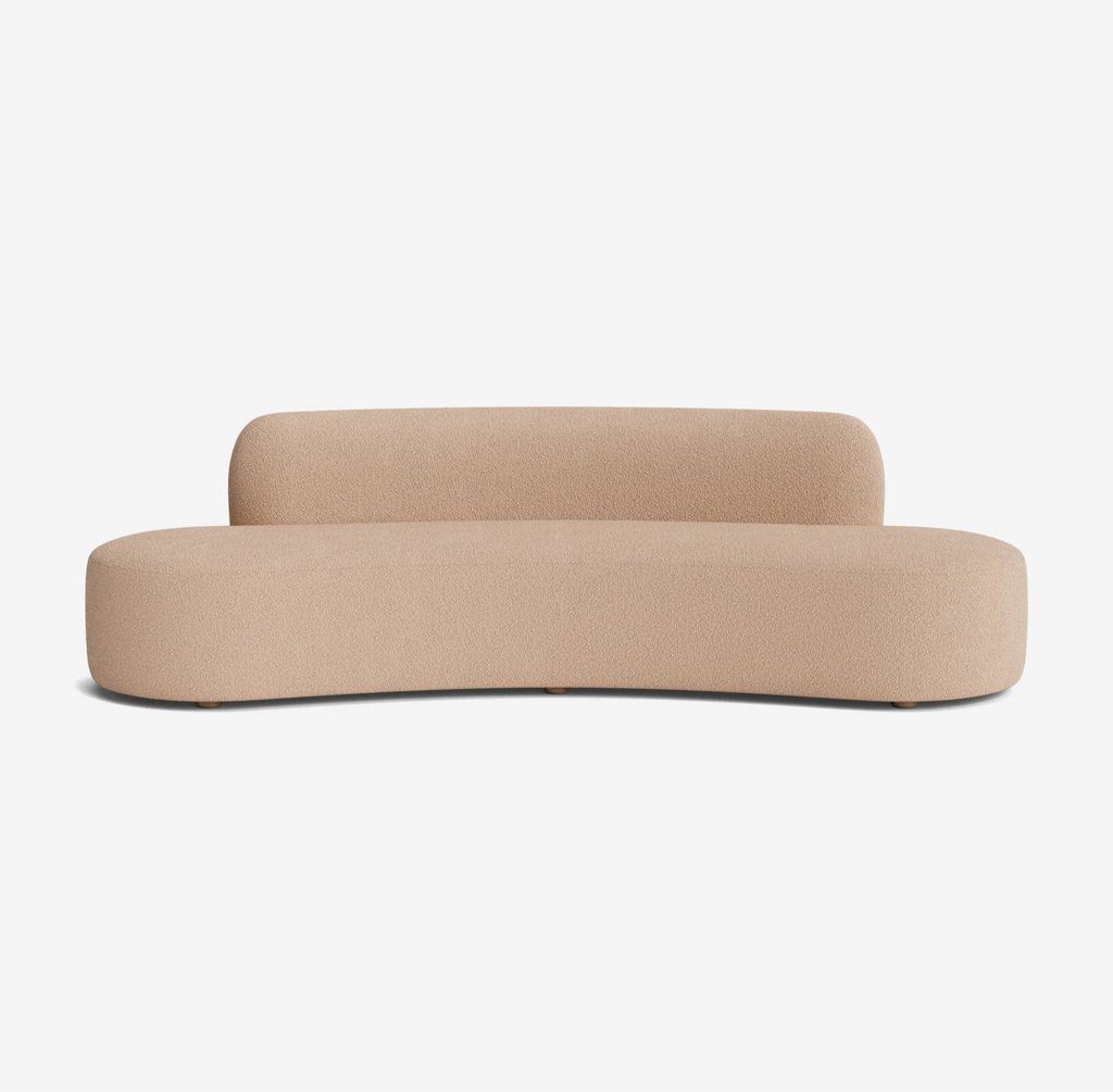 Haein Sofa with gently rounded frame and pillow-back cushions