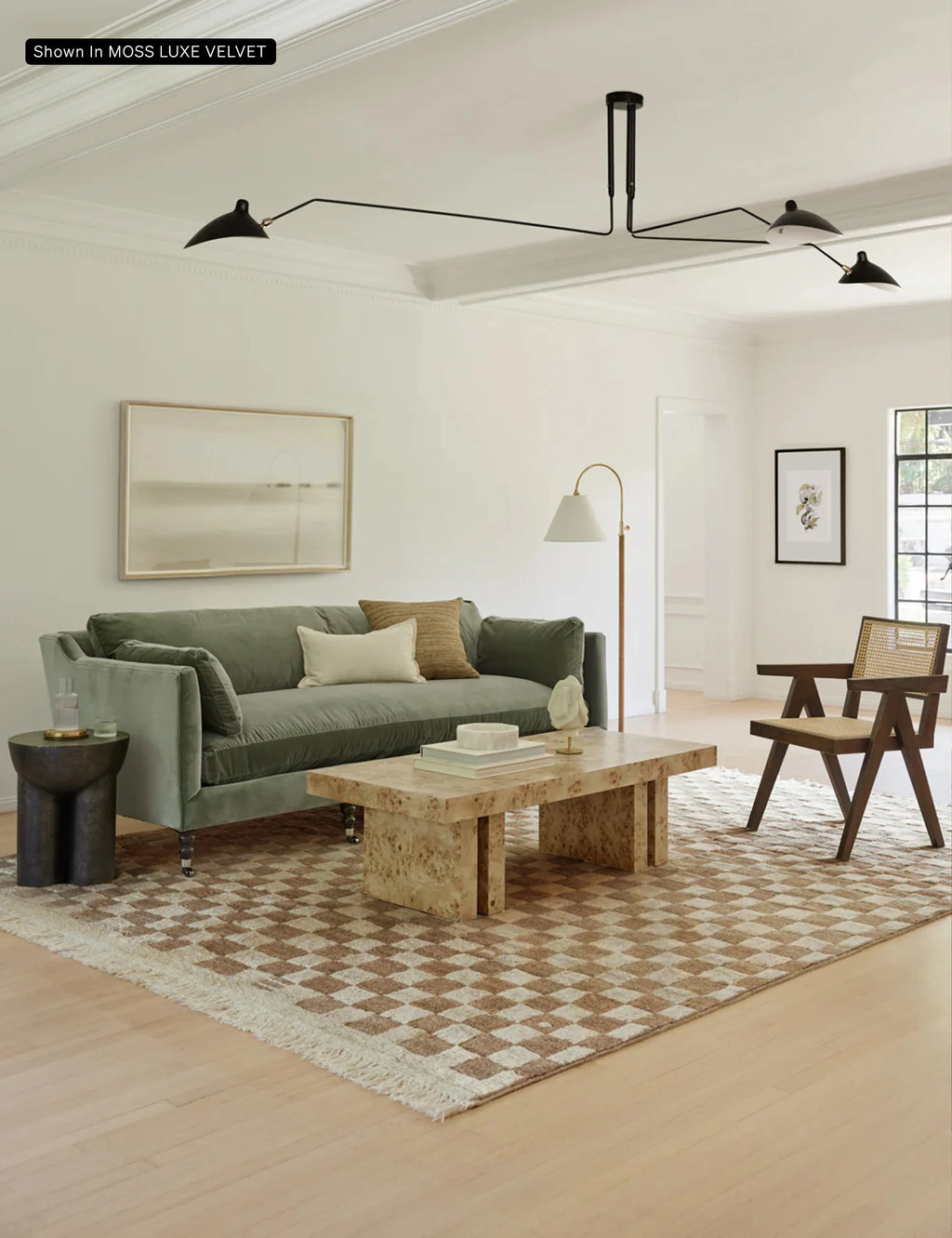 Hwan Green Sofa in a neutral UAE living room,