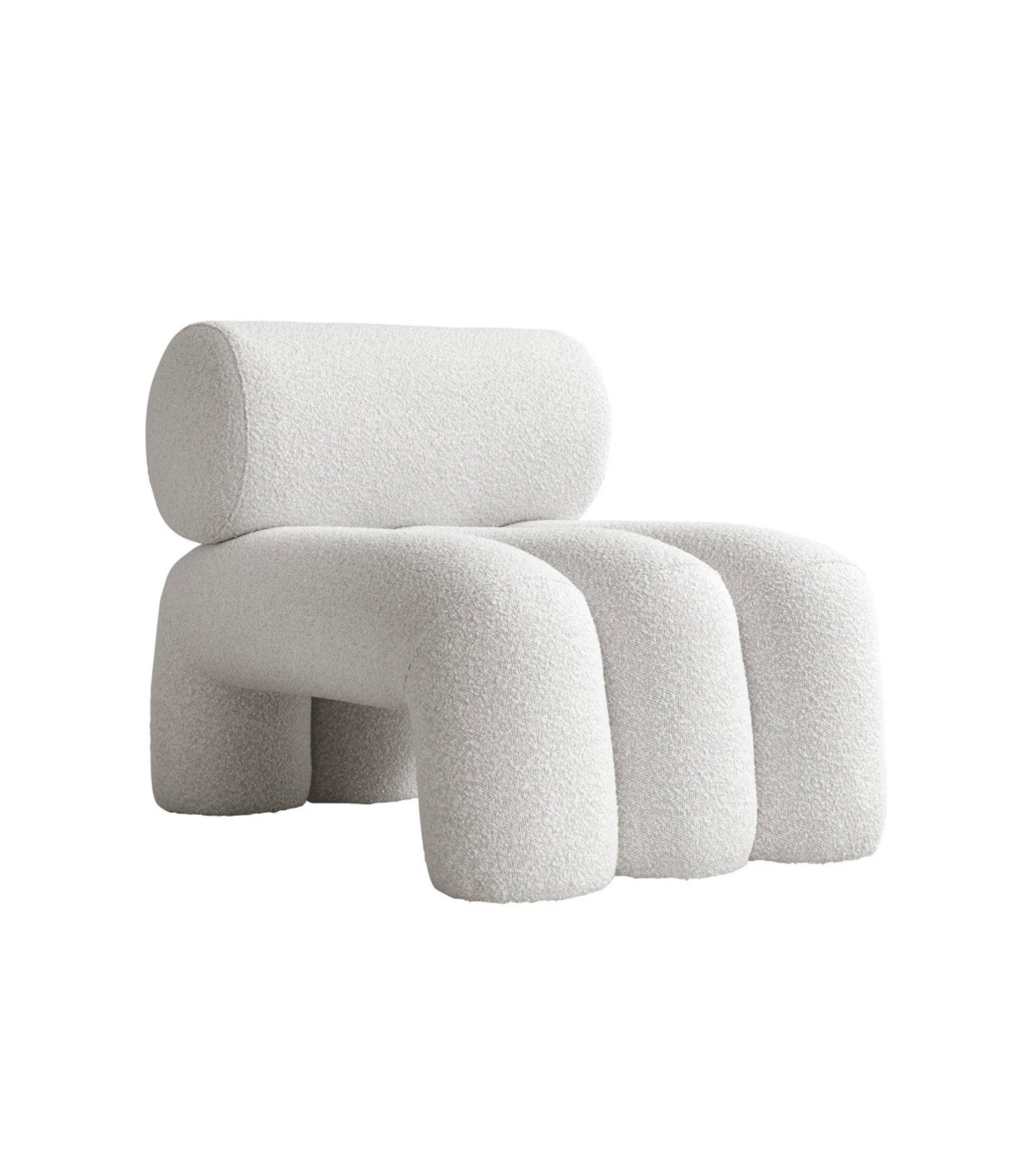 Boucle White Armless Chair