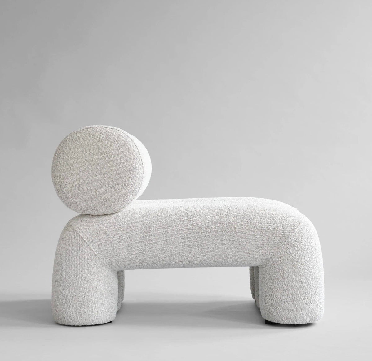 Boucle White Armless Chair