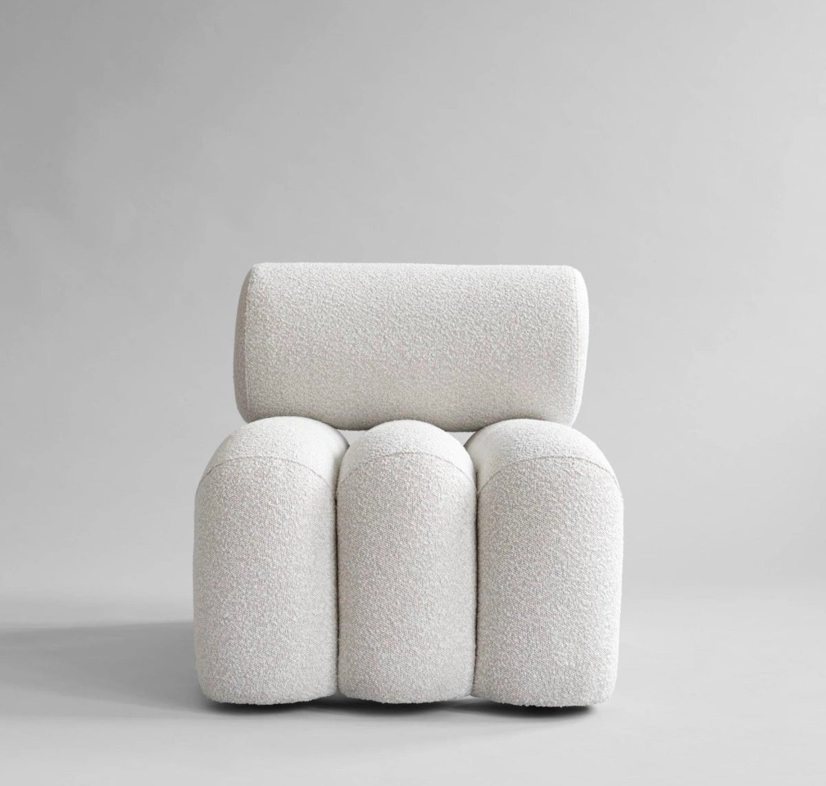 Boucle White Armless Chair