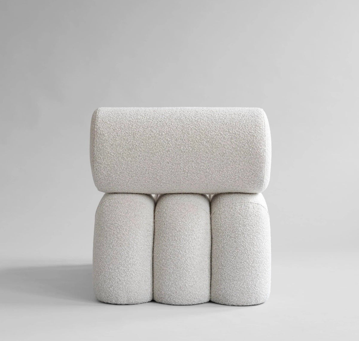 Boucle White Armless Chair