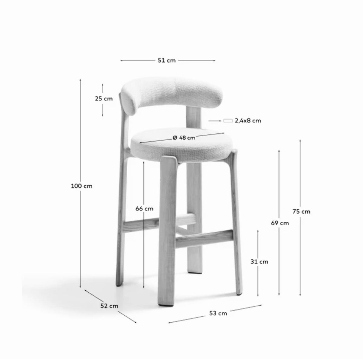 Celli Dark Ash Bar Stool