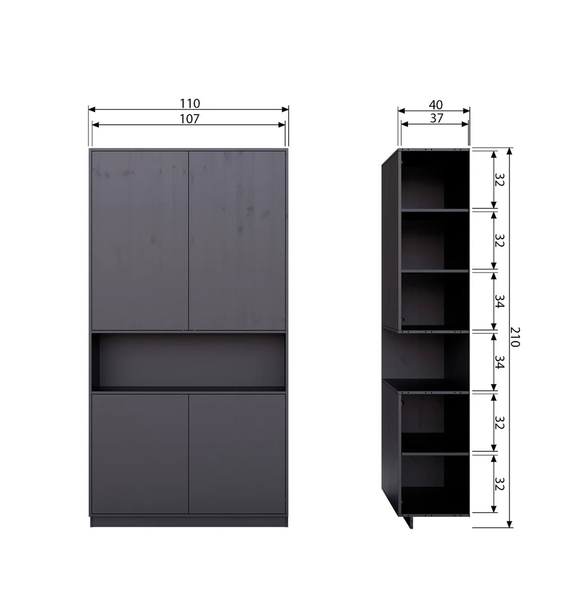 Alex Black Shelf Storage