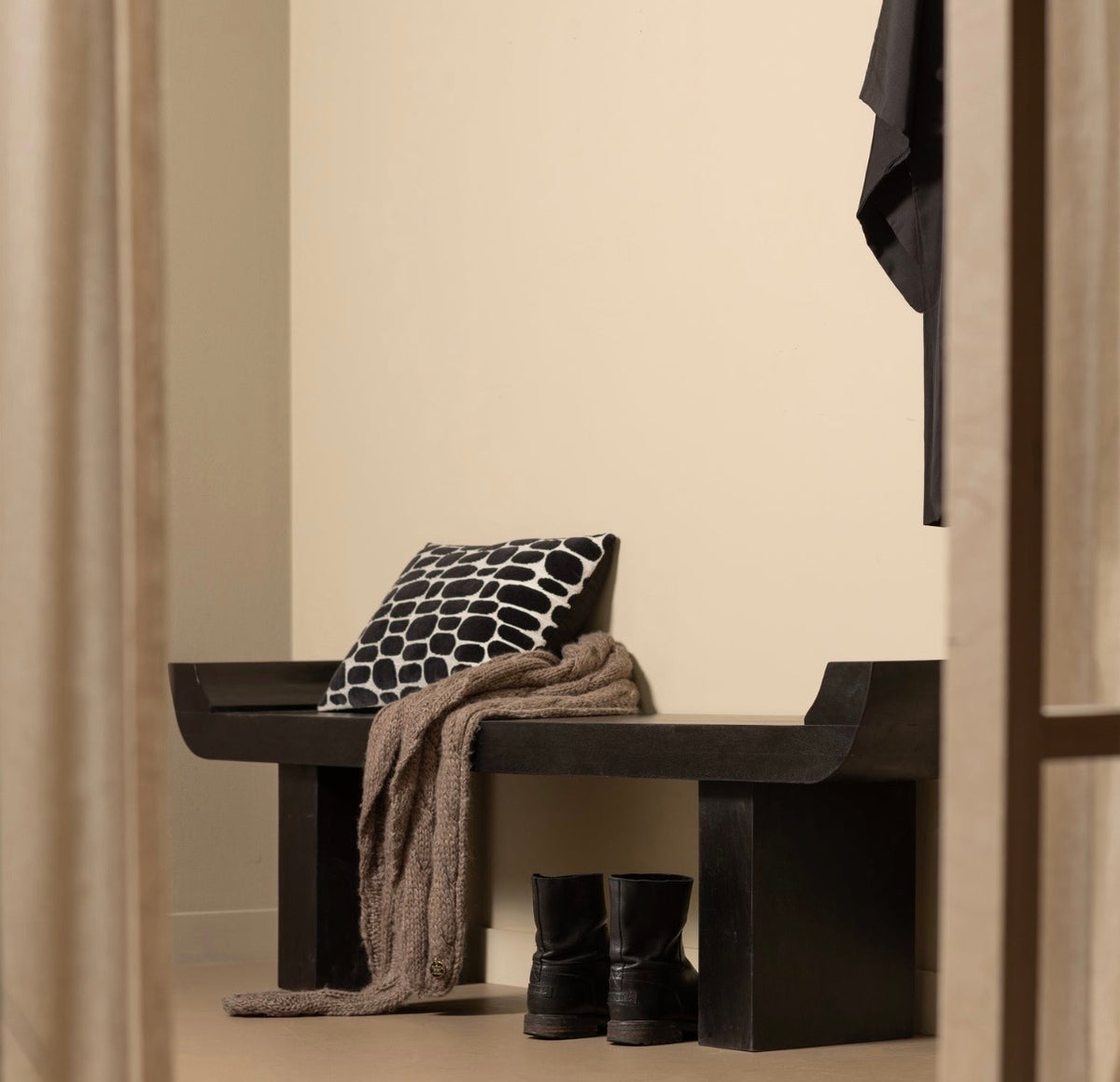 Black Wooden Bench