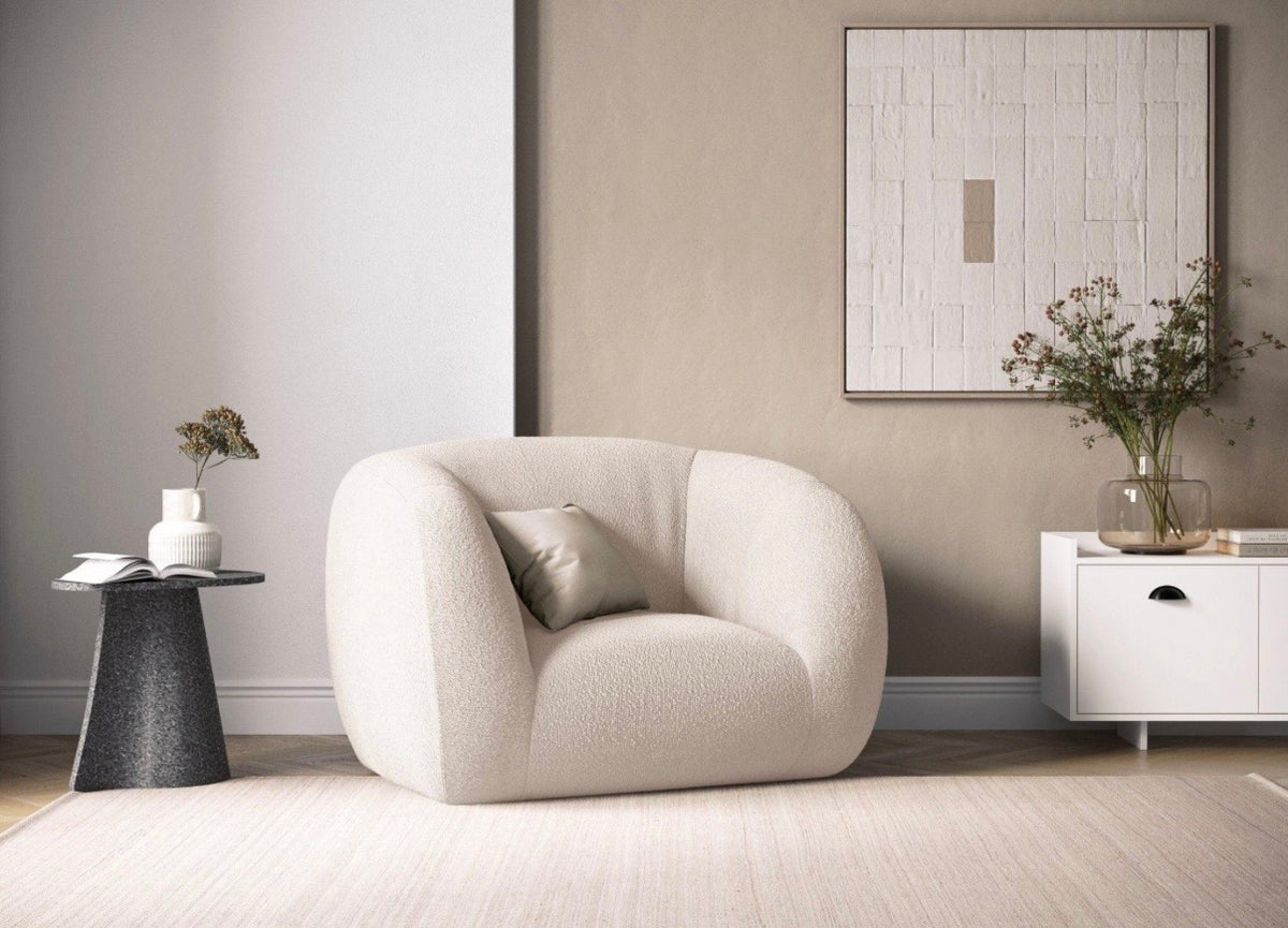 Beige boucle armchair