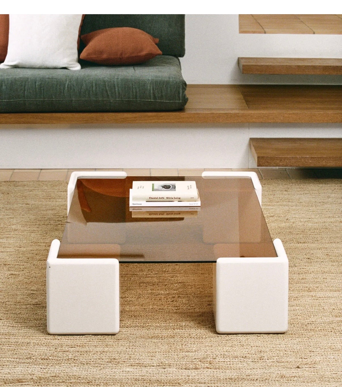 Glass Upholi Coffee Table