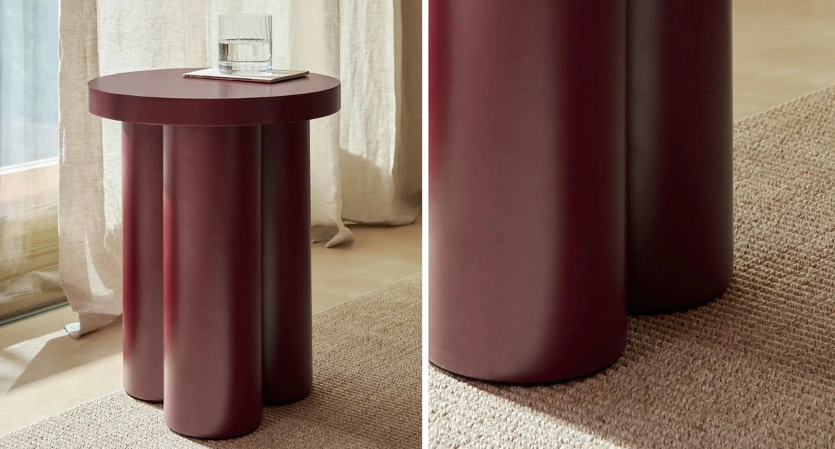 Aliya Burgandy Side Table