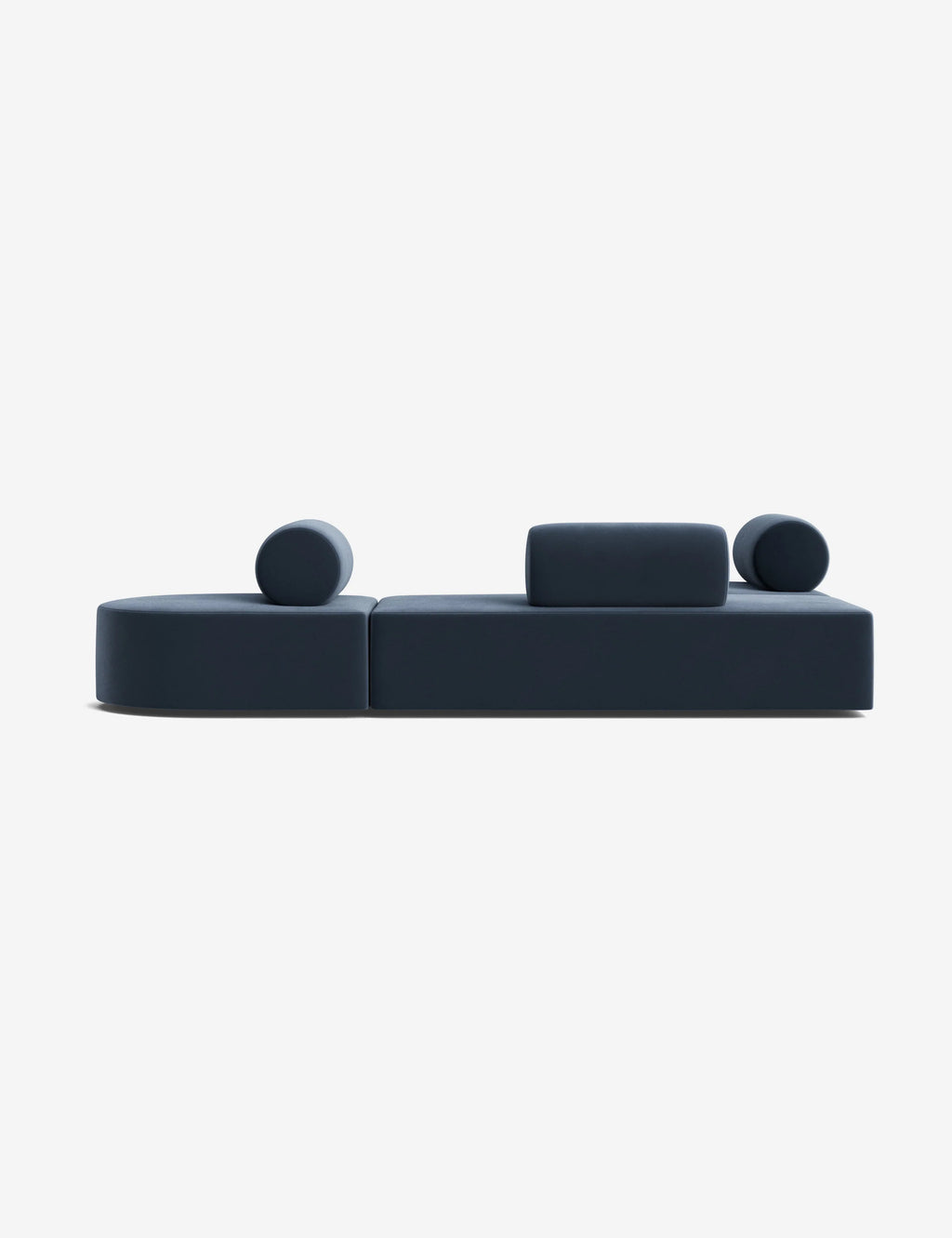 Back view of the Jinwoo Sofa highlighting its deep cushions and clean-lined silhouette