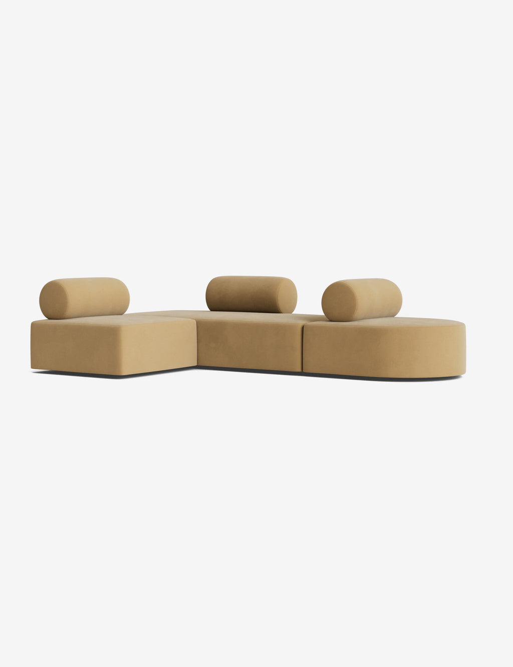 Front view of the Jinwoo Sofa highlighting its deep cushions and clean-lined silhouette
