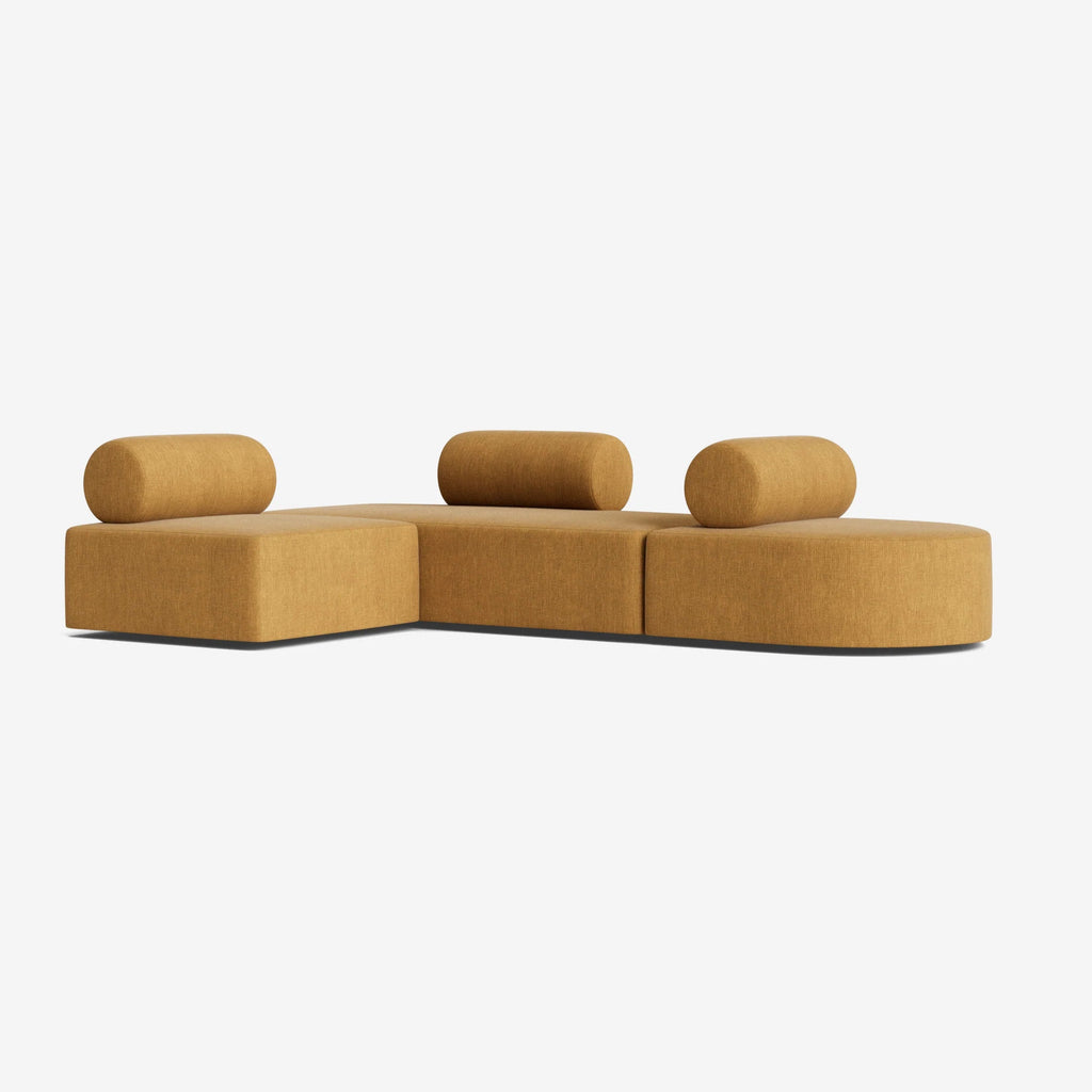 Front view of the Jinwoo Sofa highlighting its deep cushions and clean-lined silhouette