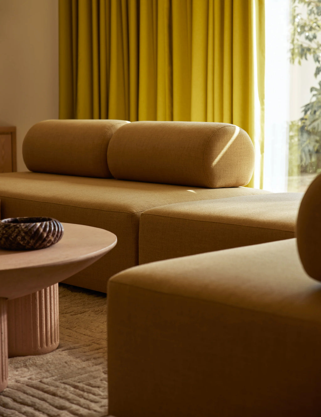 Jinwoo Sofa in a bright UAE living room styled with soft neutrals and natural lighting