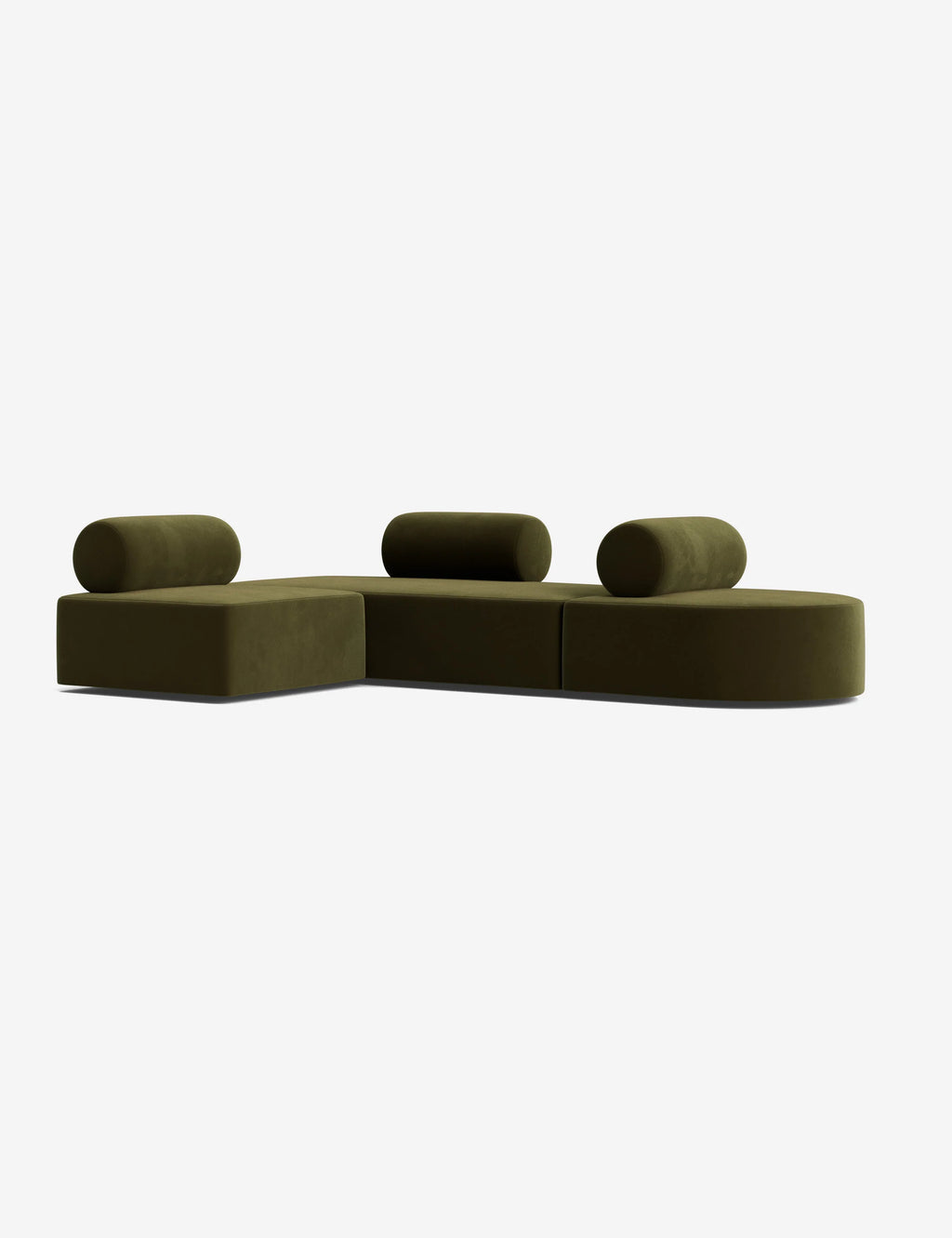 Front angle of Jinwoo Sofa revealing balanced seat proportions and layered cushion arrangement