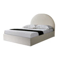 Angled view of Marinca Bed highlighting its sculpted half-moon headboard.
