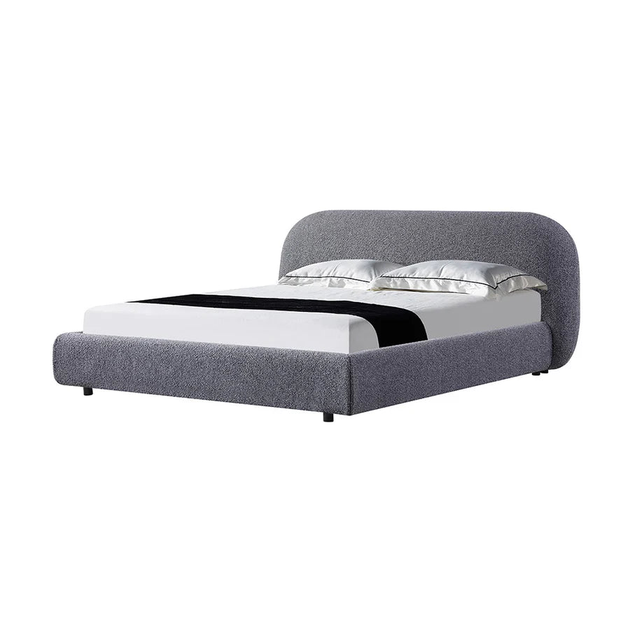 Top-down image of Merida Bed displaying its clean mattress area and gently curved frame contours