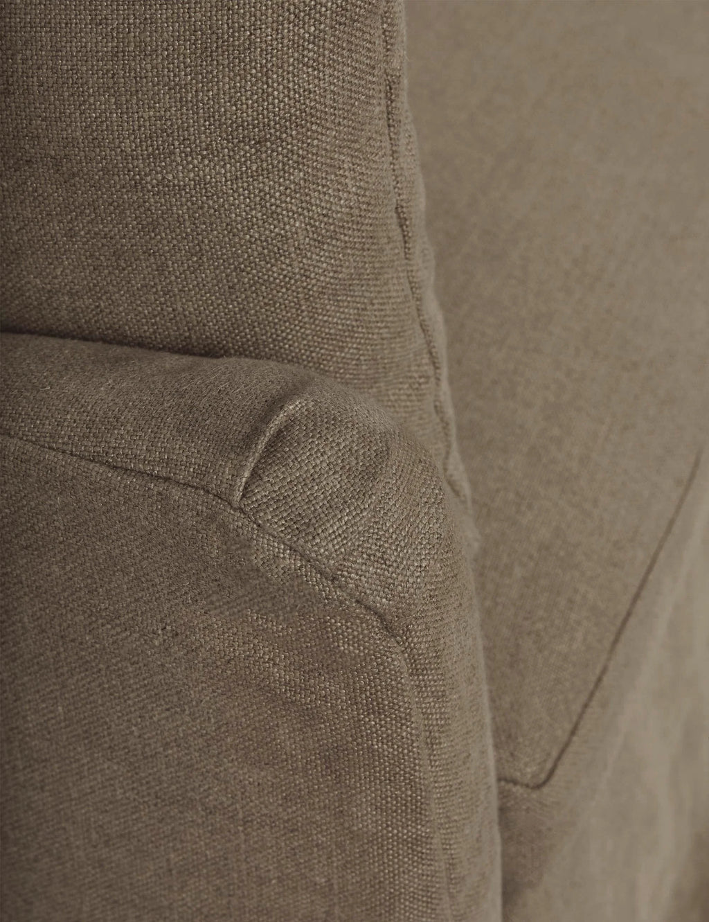 Detail of Minsung Brown Sofa cushions revealing premium upholstery
