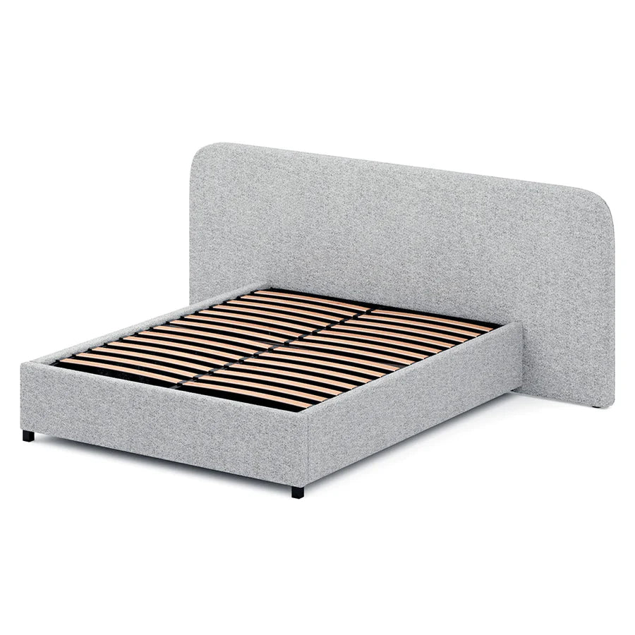 Side view of Miso Bed with black matte legs