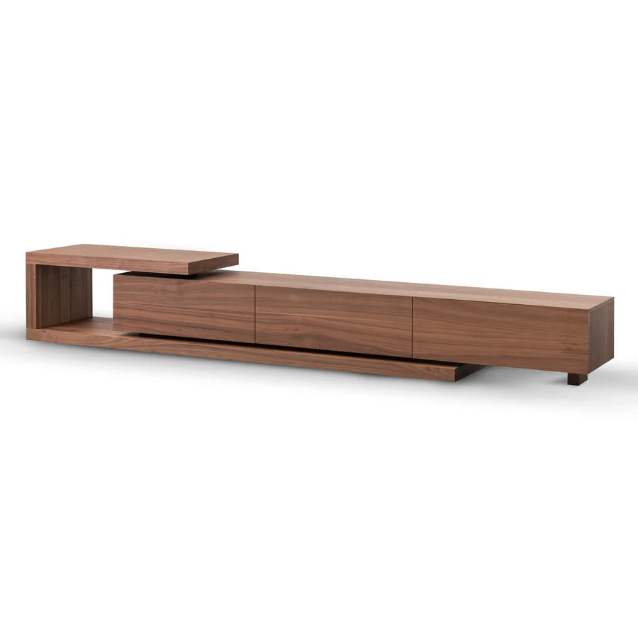 Side view of Natsuki TV Cabinet in walnut color  