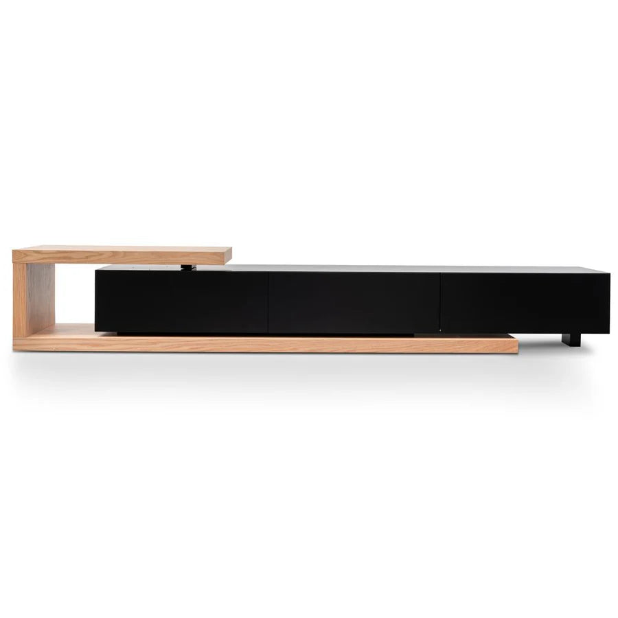 Natsuki TV Entertainment Unit black & Natural with natural wood tones and sleek black accents