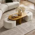 Top-down image of Nexa Nesting Coffee Tables revealing cushions adjustment and smooth glossy finish.