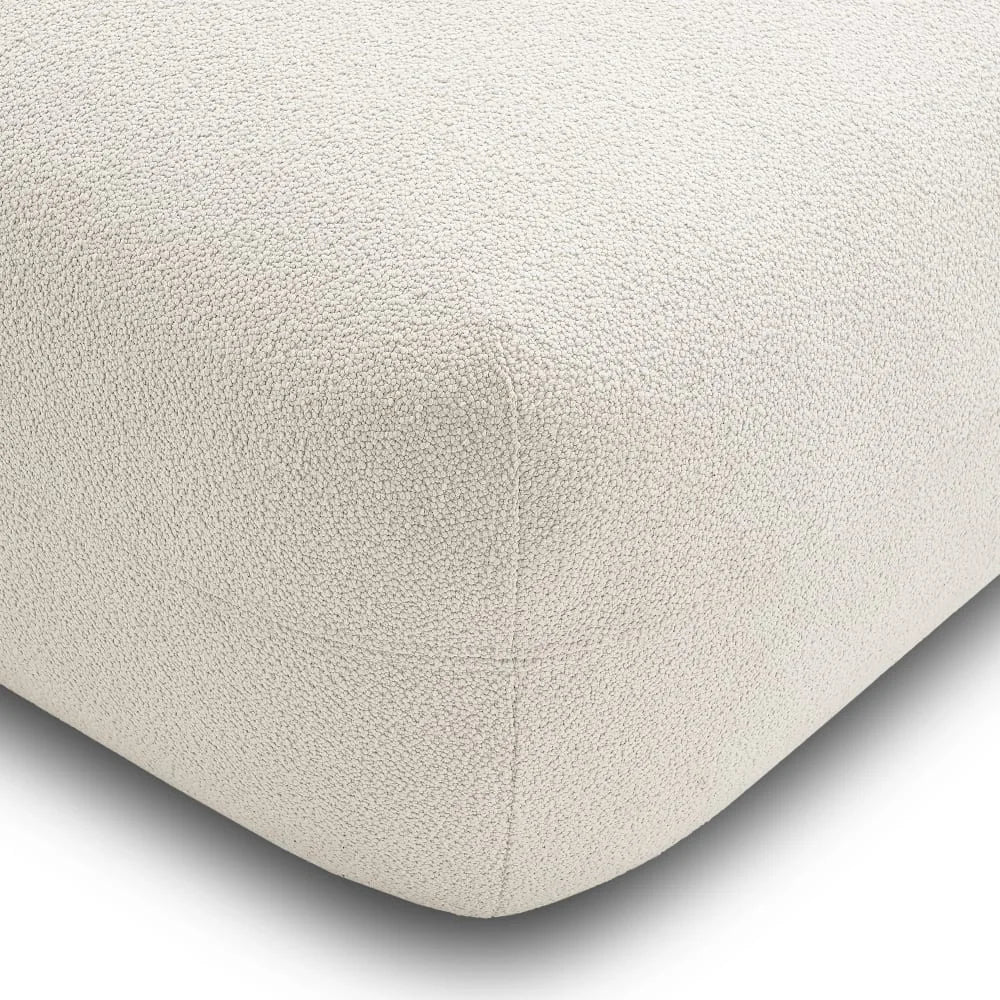 Detailed close-up of Novaro Sofa’s premium fabric upholstery and neat seam craftsmanship