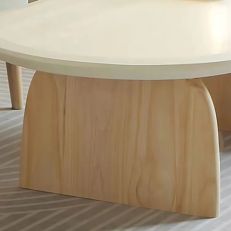 Maria Oak Wood Oval Coffee Table