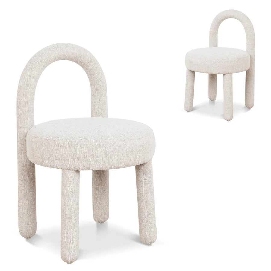 Top-down view of Rylon Dining Chair revealing ergonomic seating and rounded cushion form